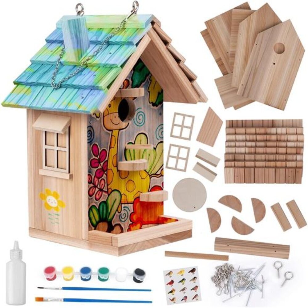Wooden Birdhouse Kit for Adults Build Outdoor Bird House